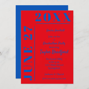 Invitations de la fête de graduation Blue and Crim