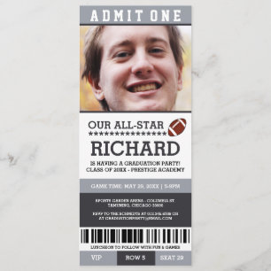 Invitations de la fête de graduation de football