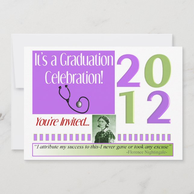 Invitations de la fête de graduation des infirmièr (Devant)