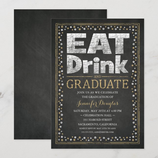 Invitations de la fête de graduation unique drôle  (Devant / Derrière)