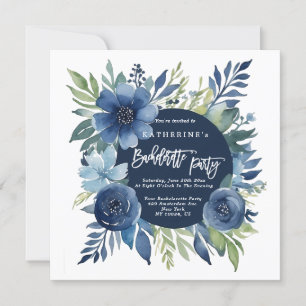 Invitations de la fête de la Bachelorette Bleue de