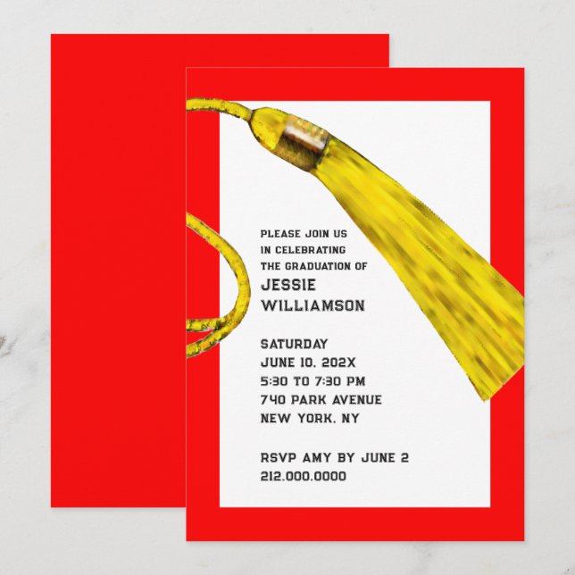 Invitations de la fête de la graduation créative (Devant / Derrière)