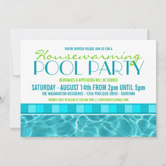Invitations de la fête de la piscine de réchauffem