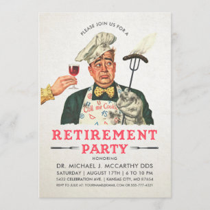 Invitations de la fête de la retraite amusante Vi
