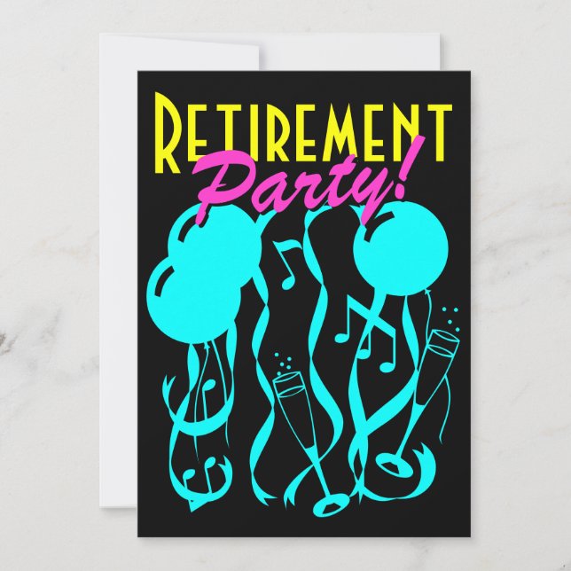 Invitations de la fête de la retraite en couleur d (Devant)