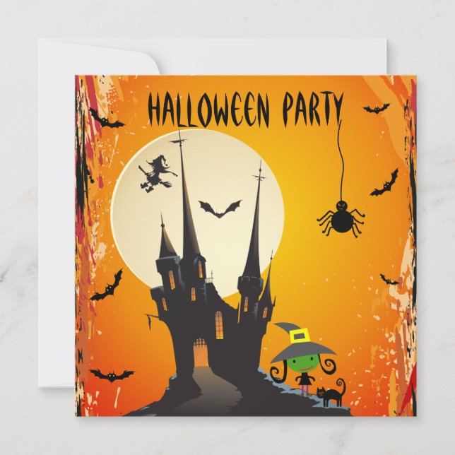 Invitations de la fête de la sorcière, du chat et  (Devant)
