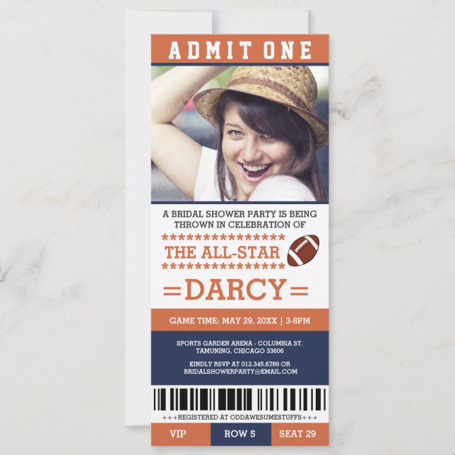 Invitations de la Fête de l'mariée de football (Devant)