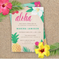 Invitations de la fête de Luau à Hawaï