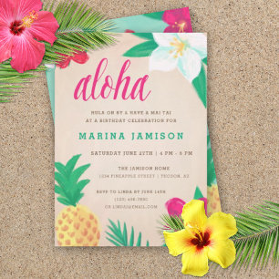 Invitations de la fête de Luau à Hawaï