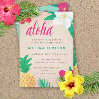 Invitations de la fête de Luau à Hawaï