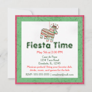 Invitations de la fête de Pinata Fiesta