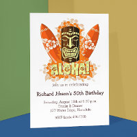 Invitations de la fête de plage Aloha Luau Tiki
