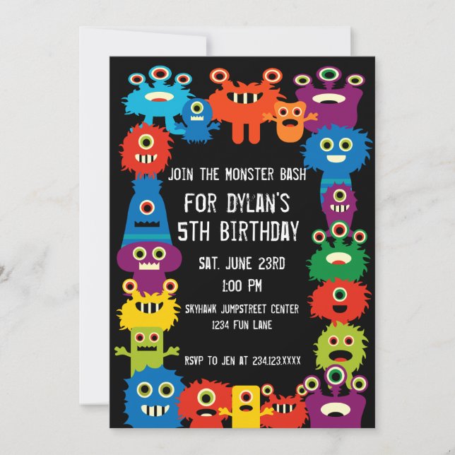 Invitations de la fête des Anniversaires de enfant (Devant)