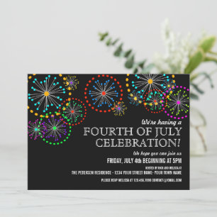 Invitations de la fête des feux d'artifice du 4 ju