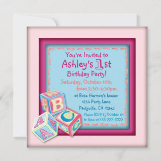Invitations de la fête des filles pour le premier 