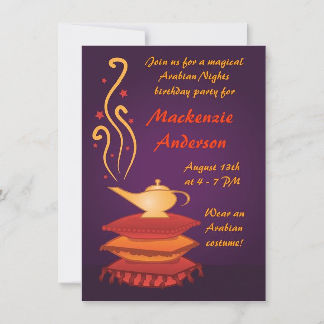 Invitations de la Fête des lampes magiques arabes (Devant)