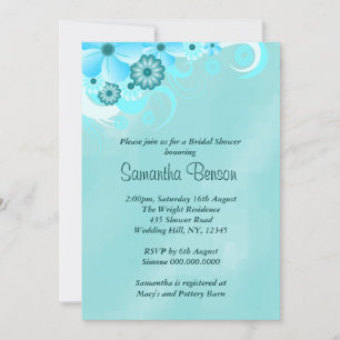 Invitations de la Fête des mariées Turquoise bleue