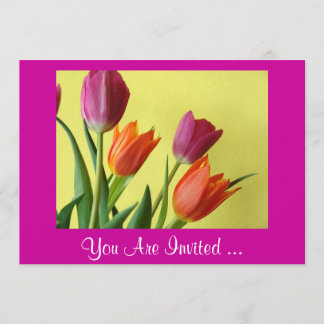 Invitations De La Fête Des Tulipes Violettes Et Or
