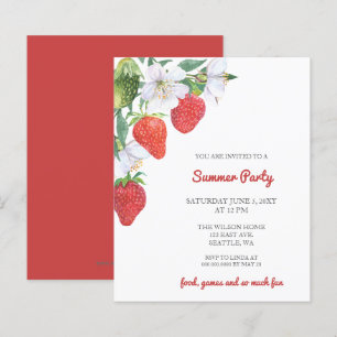 Invitations de la fête d'été des fraises budgétair