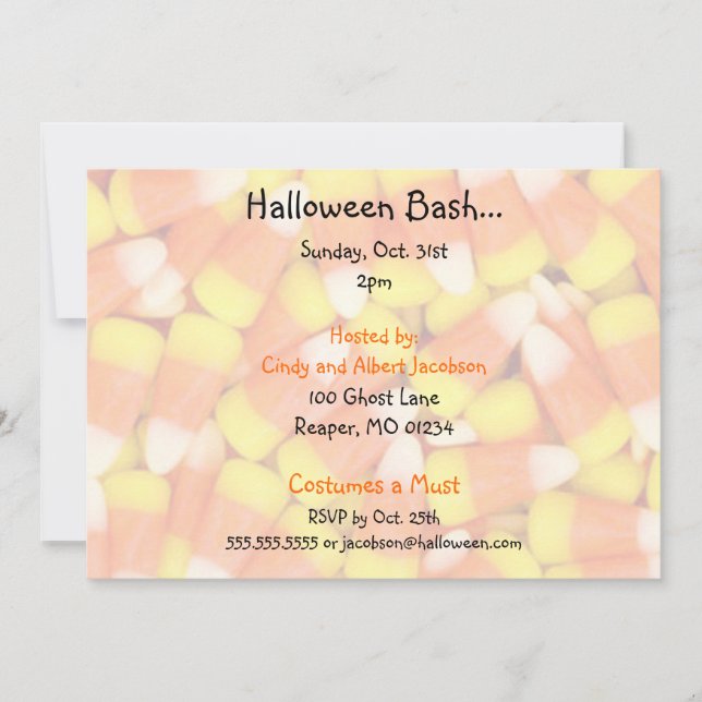 Invitations de la fête d'Halloween Candycorn (Devant)