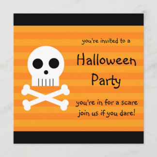 Invitations de la fête d'Halloween Carré Pirate Sk