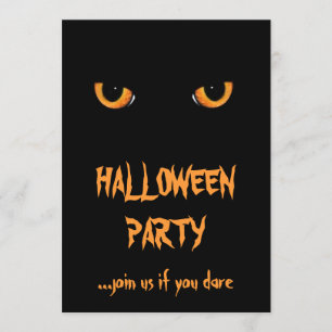 Invitations de la fête d'Halloween Chat Noir