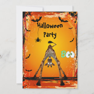 Invitations de la fête d'Halloween de la Girafe Fu