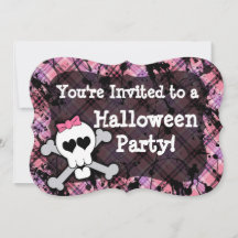 Invitations de la fête d'Halloween de la petite fi