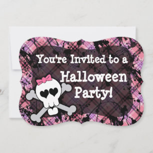 Invitations de la fête d'Halloween de la petite fi
