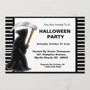 Invitations de la fête d'Halloween Grim Reaper