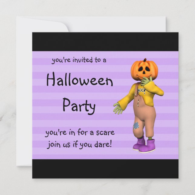 Invitations de la fête d'Halloween heureux Jack Ca (Devant)