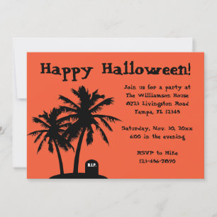 Invitations de la fête d'Halloween Palm Tree