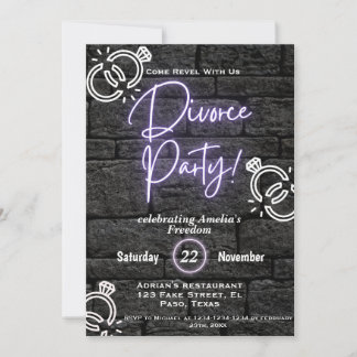 Invitations de la fête du divorce : Célébrer la li