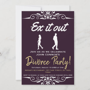 Invitations de la fête du divorce : Excusez-le, Hu