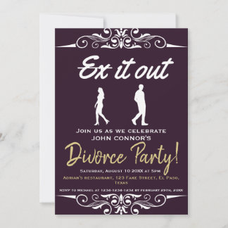 Invitations de la fête du divorce : Excusez-le, Hu