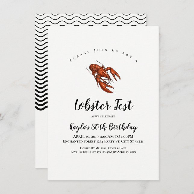Invitations de la fête du homard (Devant / Derrière)