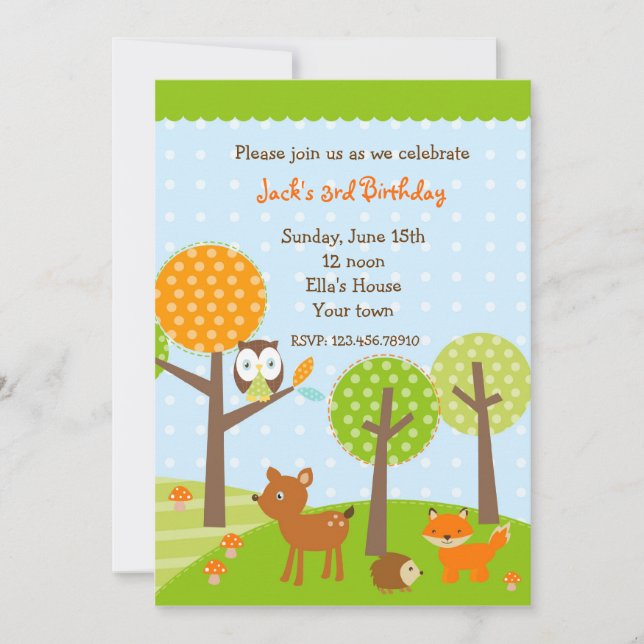 Invitations de la fête du Jour de la Chouette des  (Devant)