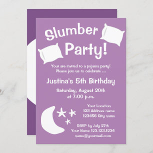 Invitations de la fête du pyjama pour enfants