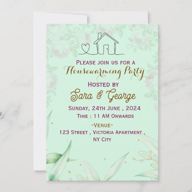 Invitations de la Fête du réchauffement du foyer (Devant)