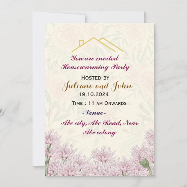 Invitations de la Fête du réchauffement du foyer (Devant)