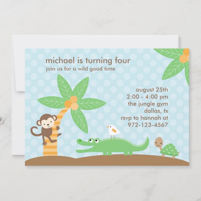 Invitations de la fête Jungle Pals (Devant)