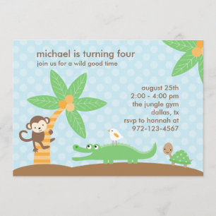 Invitations de la fête Jungle Pals