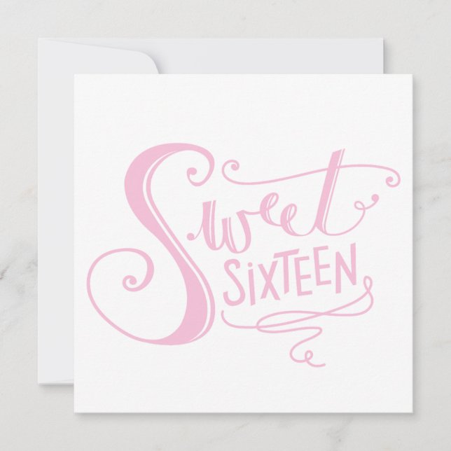 INVITATIONS DE LA FÊTE "SWEET 16" (Devant)