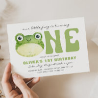 Invitations de la grenouille pour le premier anniv