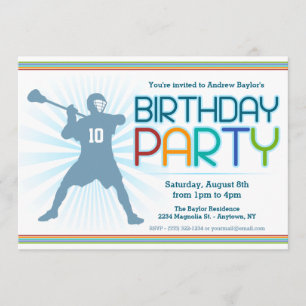 Invitations de la Lacrosse Birthday Party - thème 