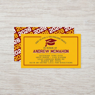 Invitations de la Mini Graduation Gold & Maroon