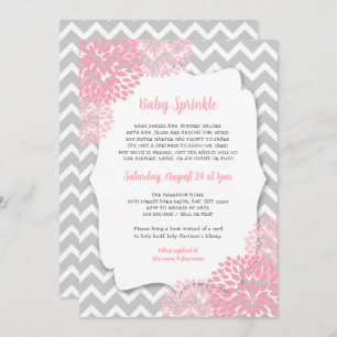 invitations de la naissance moderne Pink Dahlia
