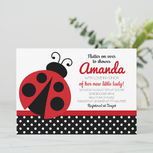 Invitations de la partie Baby shower Ladybug