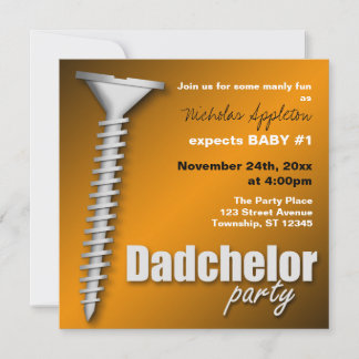 Invitations de la partie Dadchelor Orange