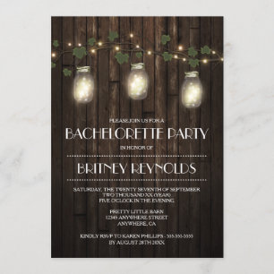 Invitations de la partie de bachelorette Rustic Li